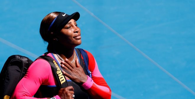Serena Williams leaving the Australian Open
